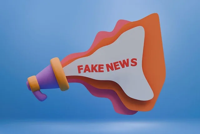 gefälscht, nachrichten, lautsprecher, verbreitung, falschmeldung, 3d, machen, falsch, medien, desinformation