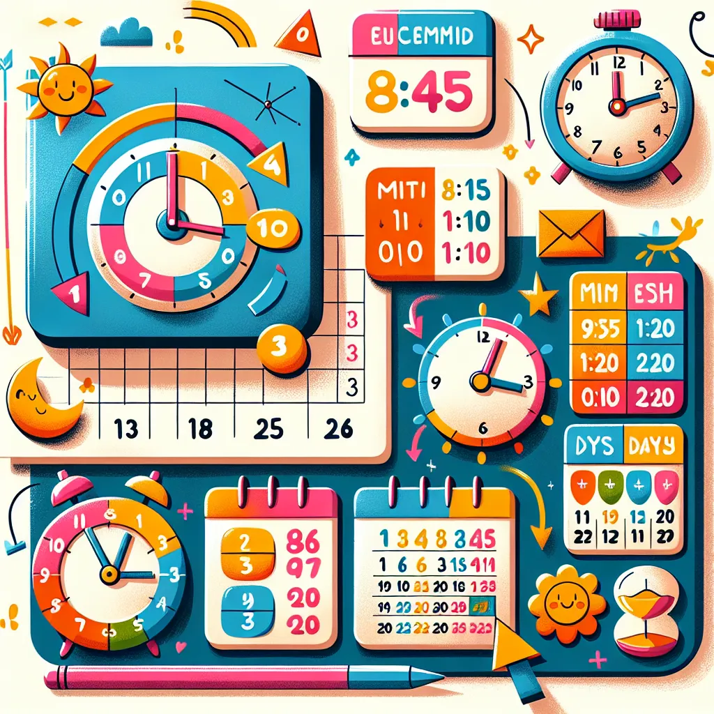 Zeitspannen berechnen (Kalender, Stunden, Minuten) — Mathematik