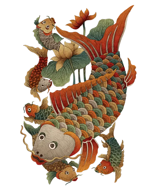 fisch mit lotus, ihre fische, natur, fisch