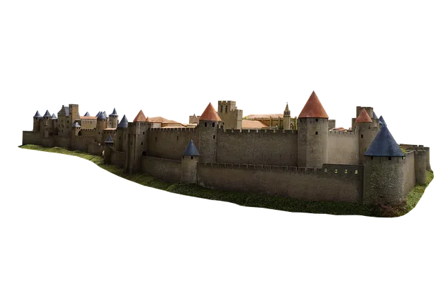 mittelalterlich, stadt, carcassonne, schloss, festung, befestigung, türme, kastentürme, palast, fort, zitadelle, architektur, mauerwerk, steinmetzarbeiten, mittelalterliche burgen, ausgeschnitten