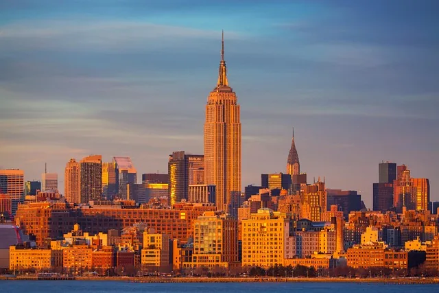 empire state building, nature, hudson, sunset, new york, ny, manhattan, united states