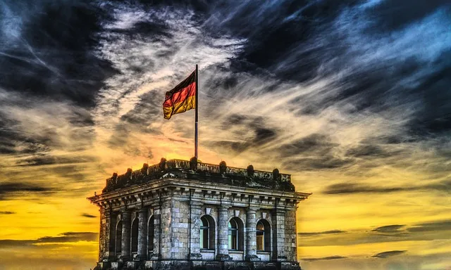 bundestag, german flag, parliament, federal election, nature, germany, capital city, flag, architecture, banner, building, government district, berlin, government, germany flag, city, politics, government building, german, flutter, clouds, facade, story, sightseeing