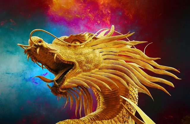 drachen, goldener drache, statue, skulptur, kunst, kunstwerk, dragon statue, drachenskulptur, thailand, foto-manipulation, drachen, drachen, drachen, drachen, drachen