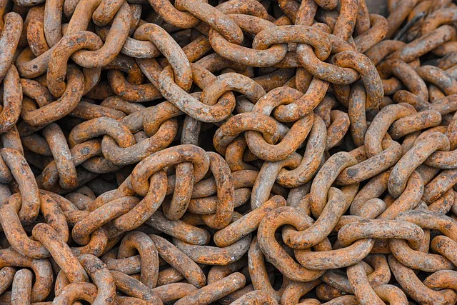 necklace, rust, iron, metal, chains, rusty, connection, links
