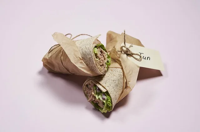 wrap, food, tuna, meal, fresh, tun