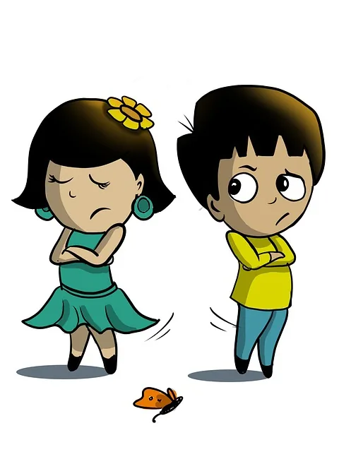 süßes paar, liebe, missverständnis, kämpfen, karikatur, kinder, missverständnis, missverständnis, missverständnis, missverständnis, missverständnis